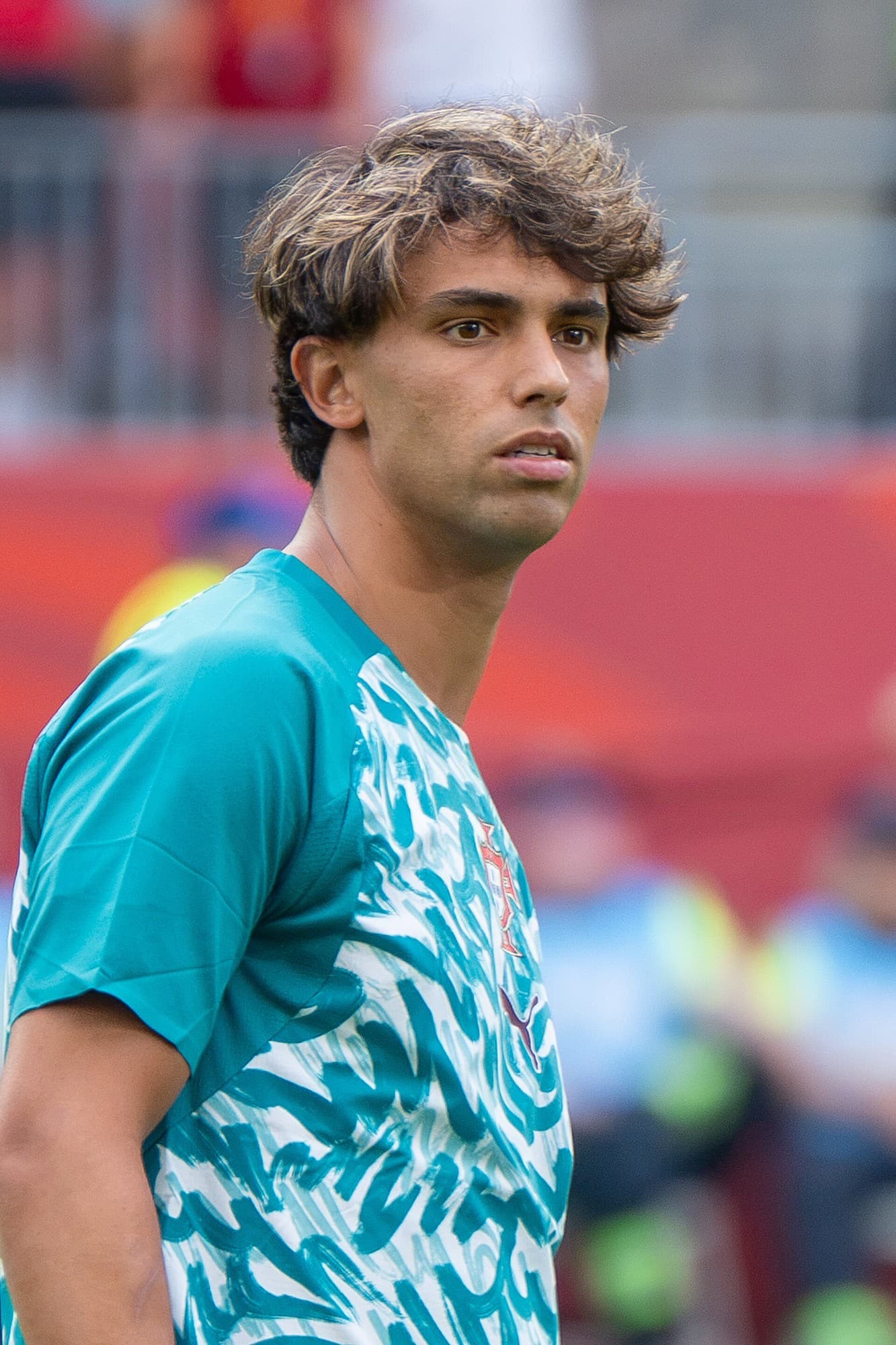 João Félix me bluzë sportive të Portugalisë, në fushë, më 2 korrik 2026.