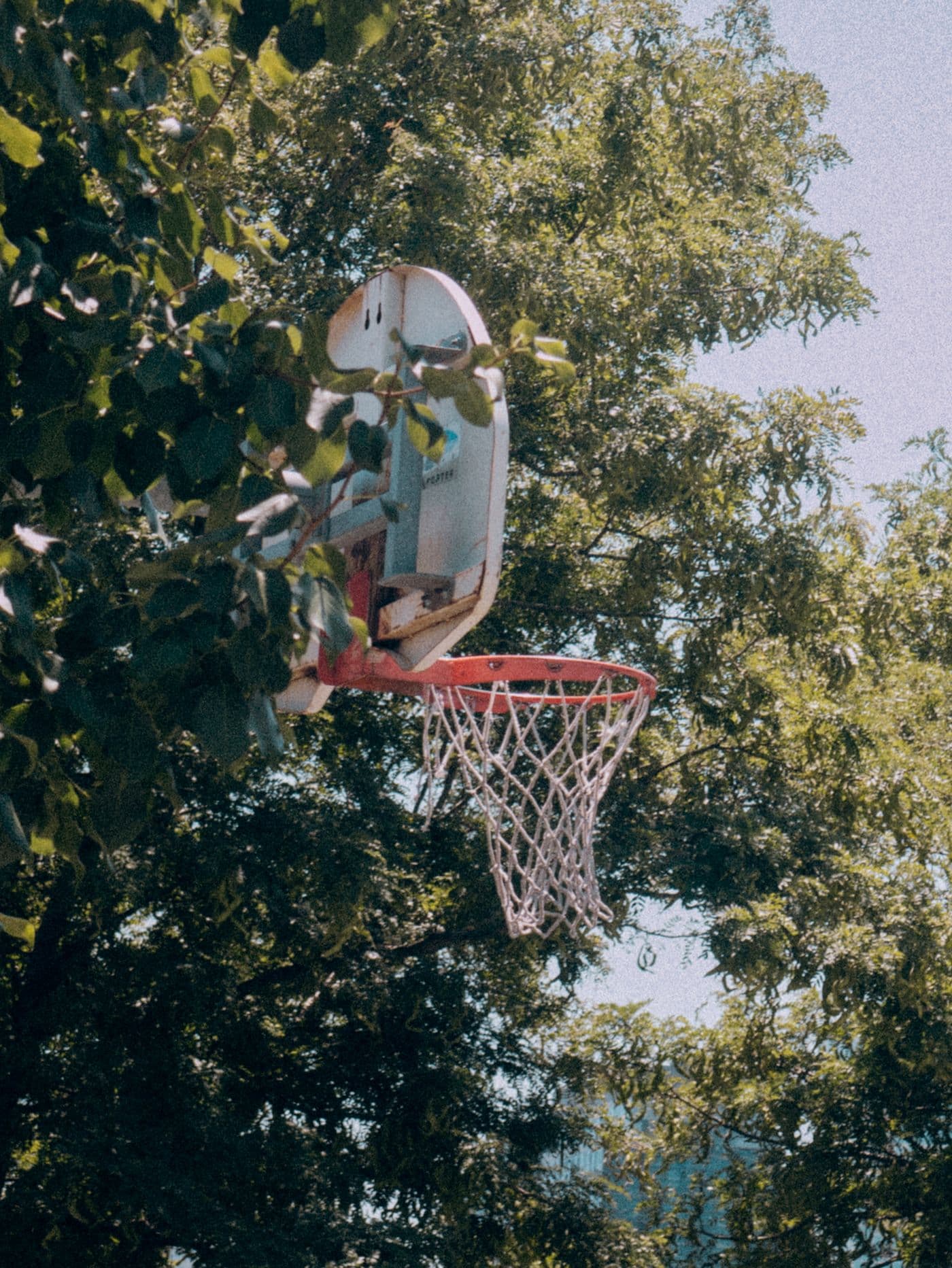 Kosh basketbolli në një fushë të jashtme; fotografi ilustruese